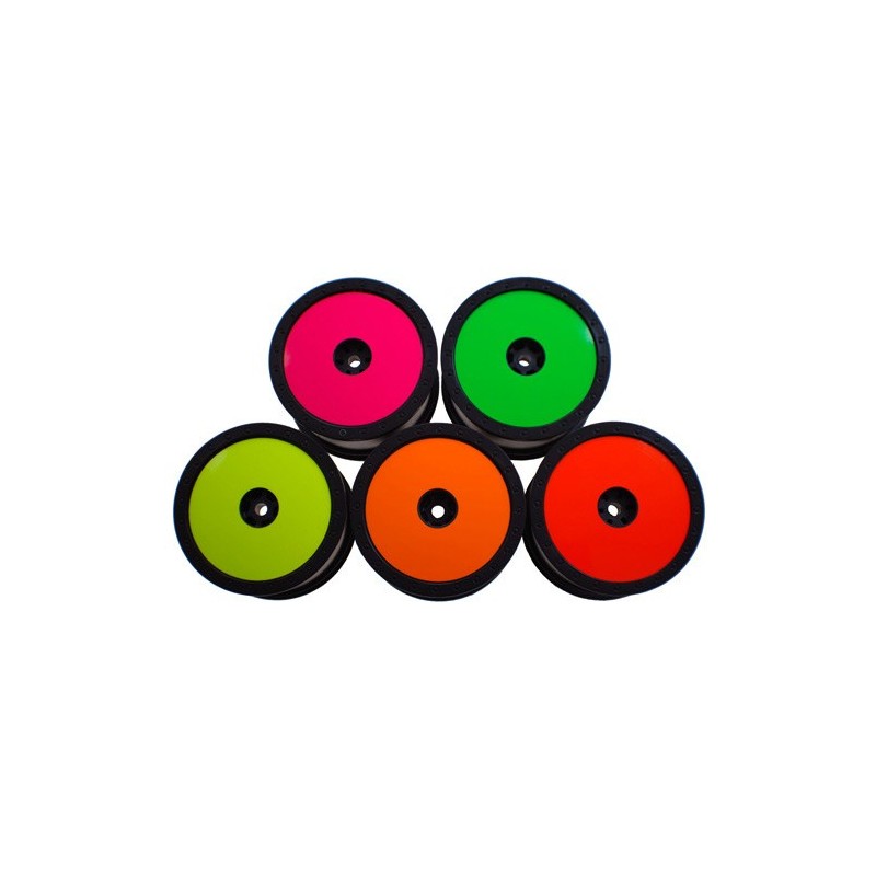 DER-SD8-RO De Racing Wheel sticker disk for 1/8 buggy Red Orange
