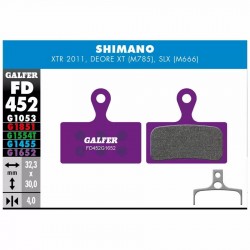 FD452G1652 GALFER BIKE Pastiglie viola e-bike freni Shimano XTR (M9000) XT, SLX (M7100, M666, M7000), Deore M6000